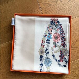 Hermes Floral Silk Scarf 90x90